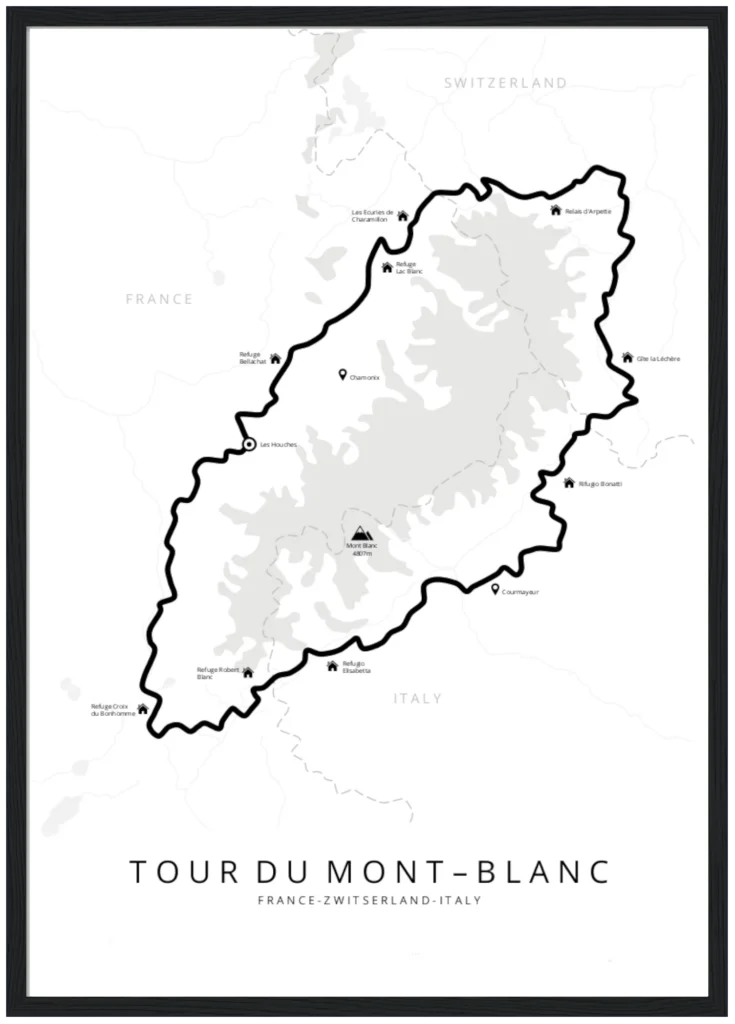 Meest gelopen trektochten Europa_Ik Wil Hiken_Tour du Mont Blanc_hike poster